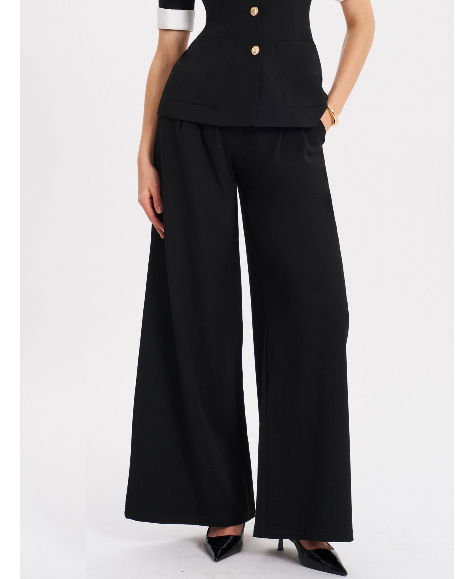 Женские брюки Miss Circle Aleeza Black Wide Leg