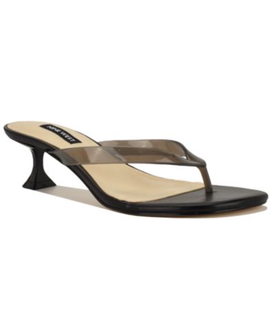 Nine West Women's Crisee Thong Kitten Heel Dress Sandals