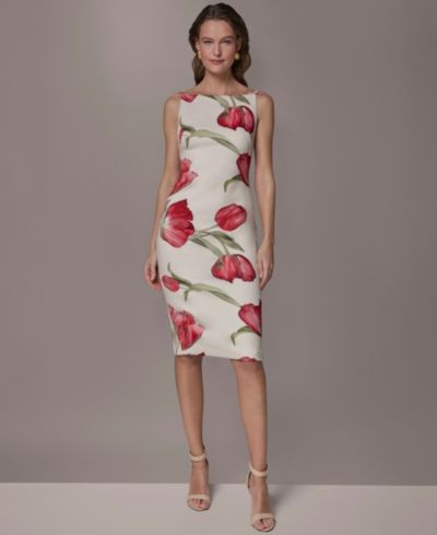 Donna Karan New York Женское платье без рукавов с вырезом Boat Neck