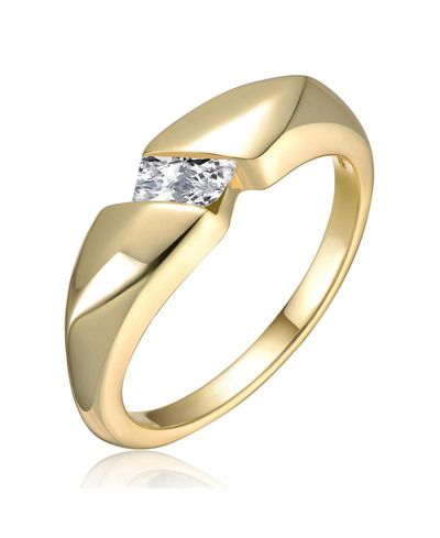 Rachel Glauber кольцо Modern Brilliant Cubic Zirconia в позолоте 14K Gold Plated