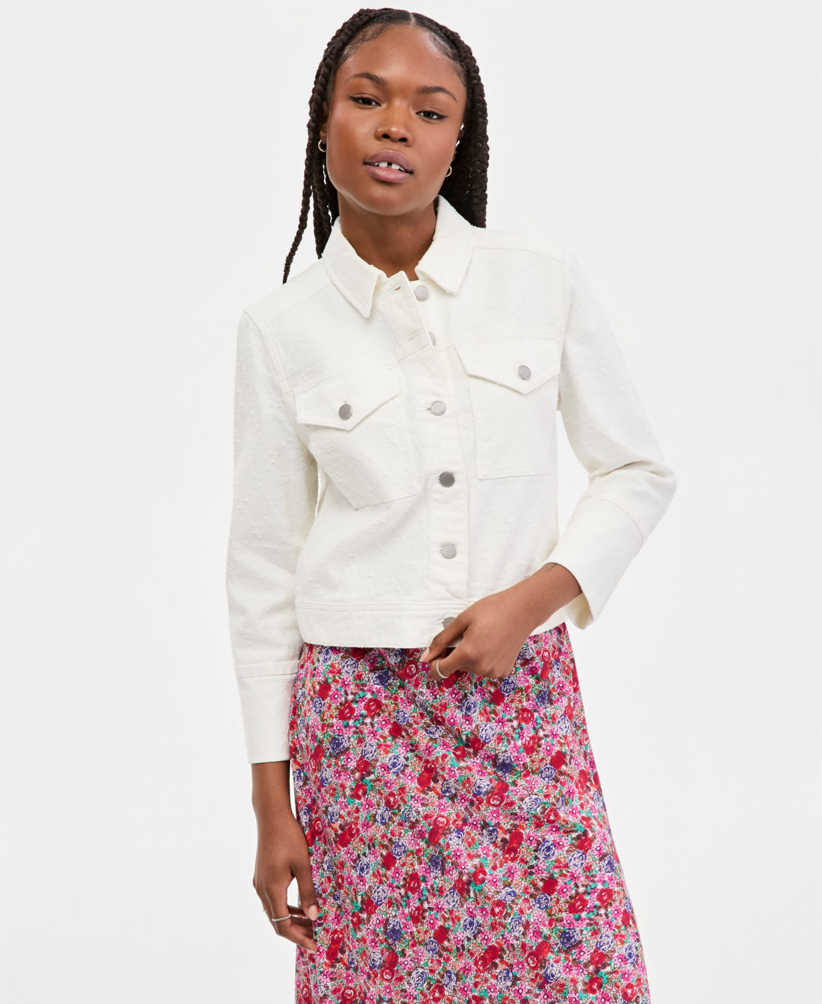 Liverpool Los Angeles Women's Cropped Embroidered Jacket