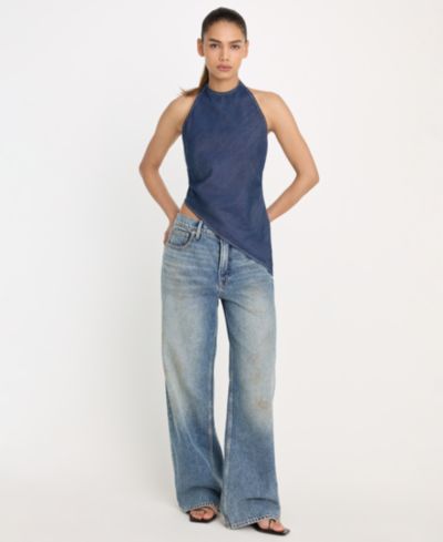 Топ Good American Women's Asymmetric Hem Halter Neck, Regular & Plus Size