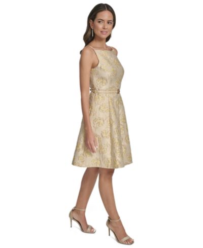 Vince Camuto Petite Square Neck Fit & Flare Dress