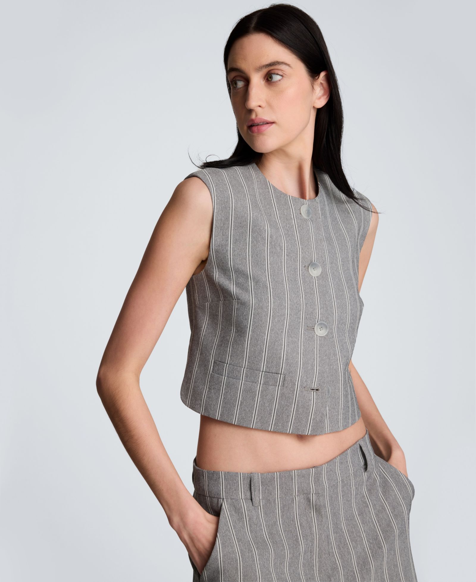 Kenneth Cole Женский жилет Pinstripe Boxy