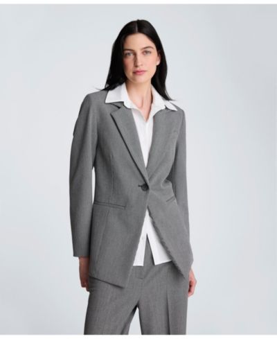 Женский блейзер Kenneth Cole с длинным рукавом и отложным воротником с отстегивающейся рубашкой