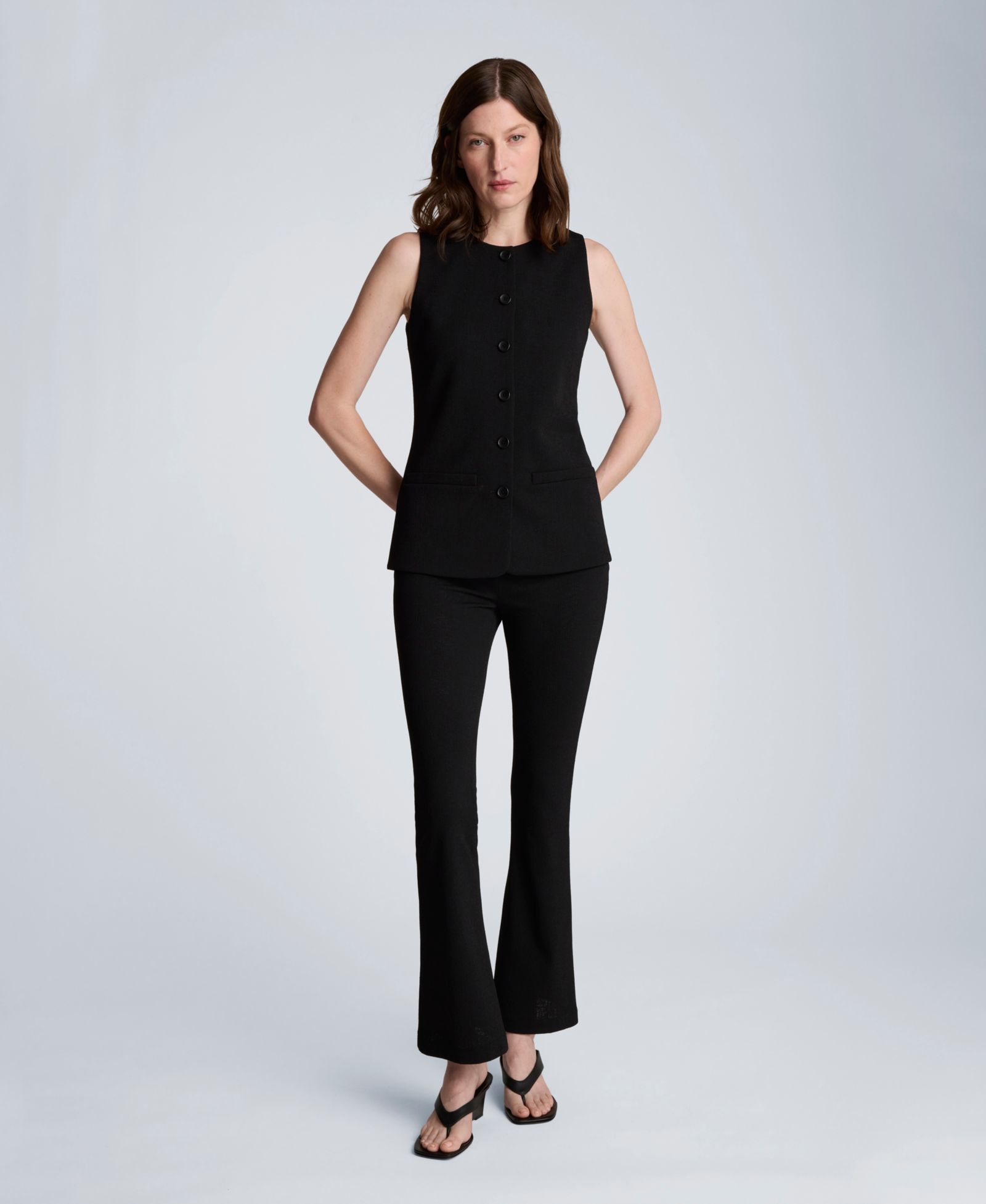 Textured Knit Pull On Flare Pant with Inner Short