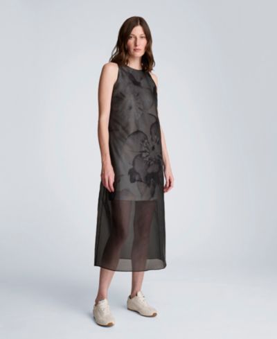 Kenneth Cole Women's Sleeveless Sheer Overlay Dress