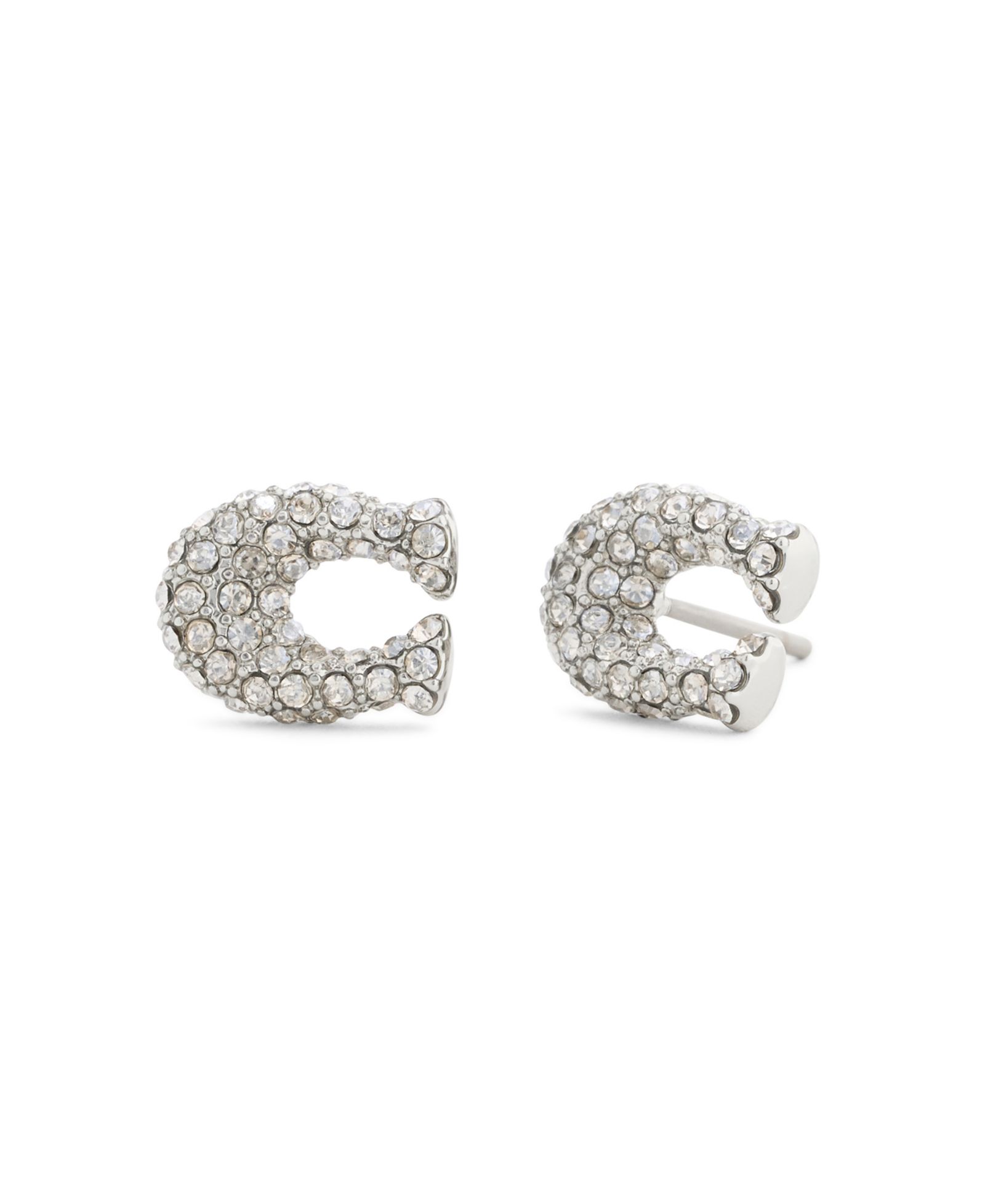 COACH Faux Stone Pavé Signature C Stud Earrings