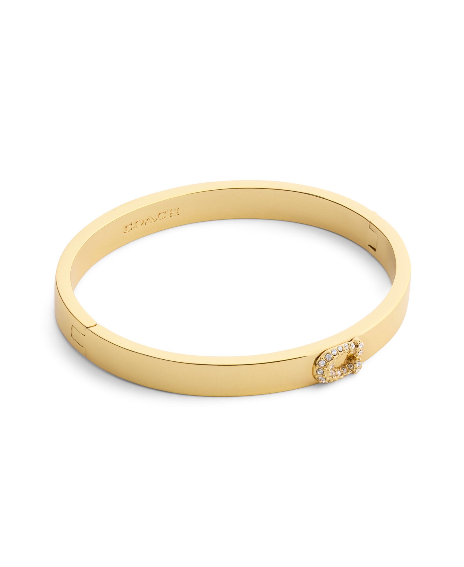 COACH Faux Stone Pavé Signature C Bangle Bracelet