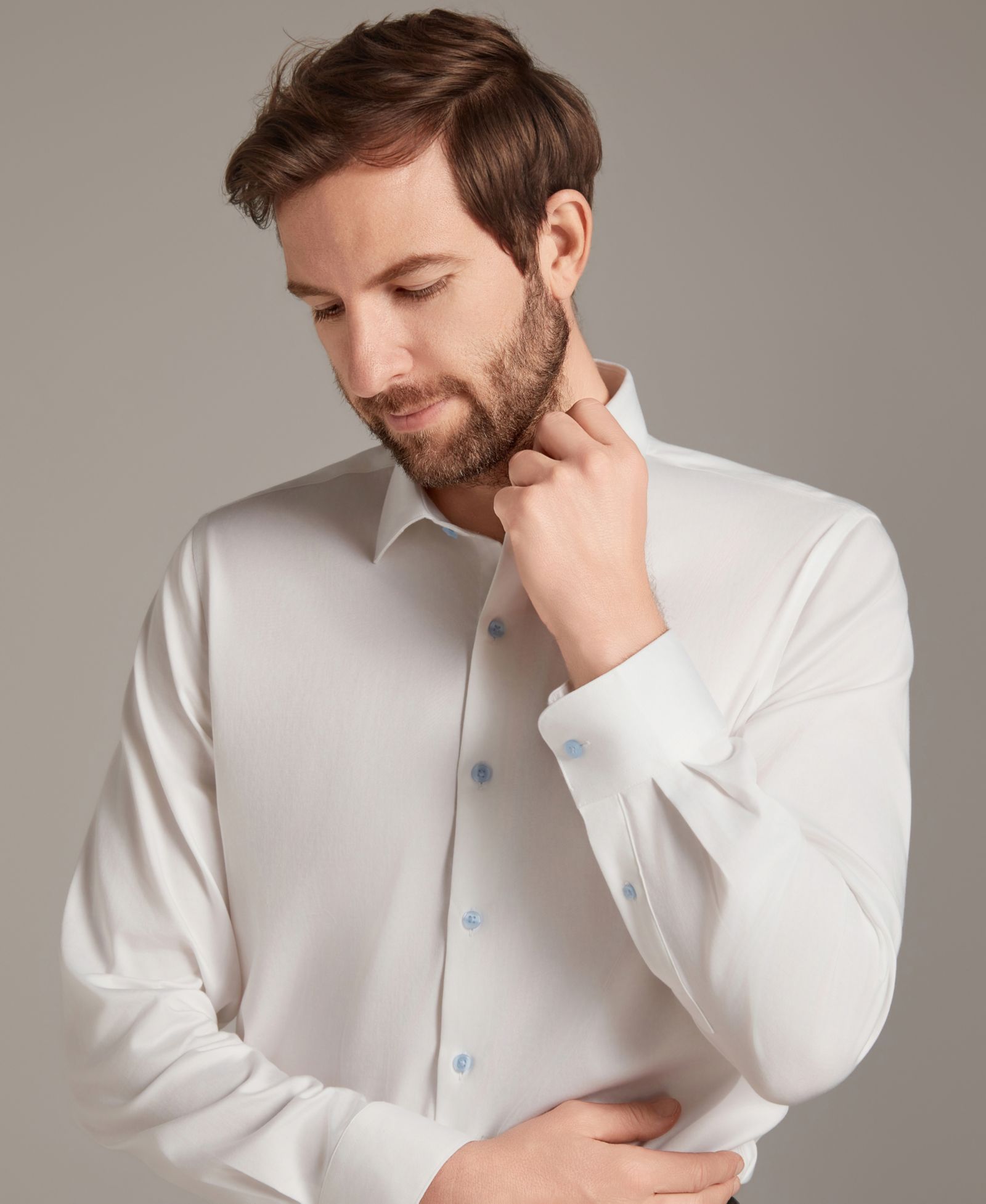 Bar III Men's Sateen Solid Contrast Buttons Dress Shirt, Macy's Exclusive