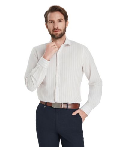 Мужская классическая рубашка Bar III Men's Slim-Fit Linen Joseph Stripe