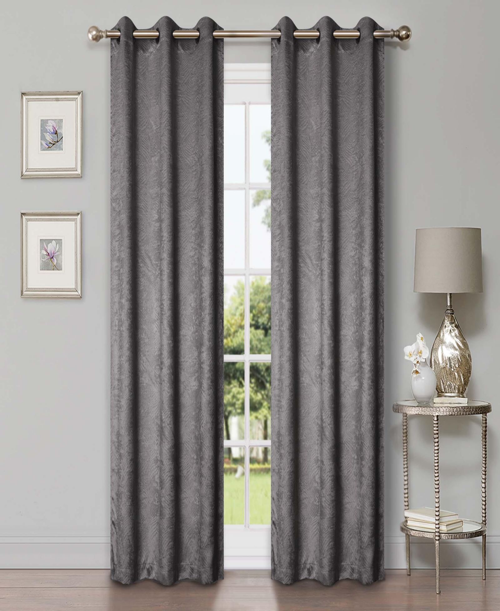 Superior Wave Geometric Washable Room Darkening Blackout Curtains, Set of 2