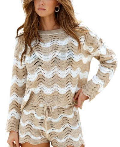 Cupshe Women's Castaway Cutie Striped Cover-Up Top