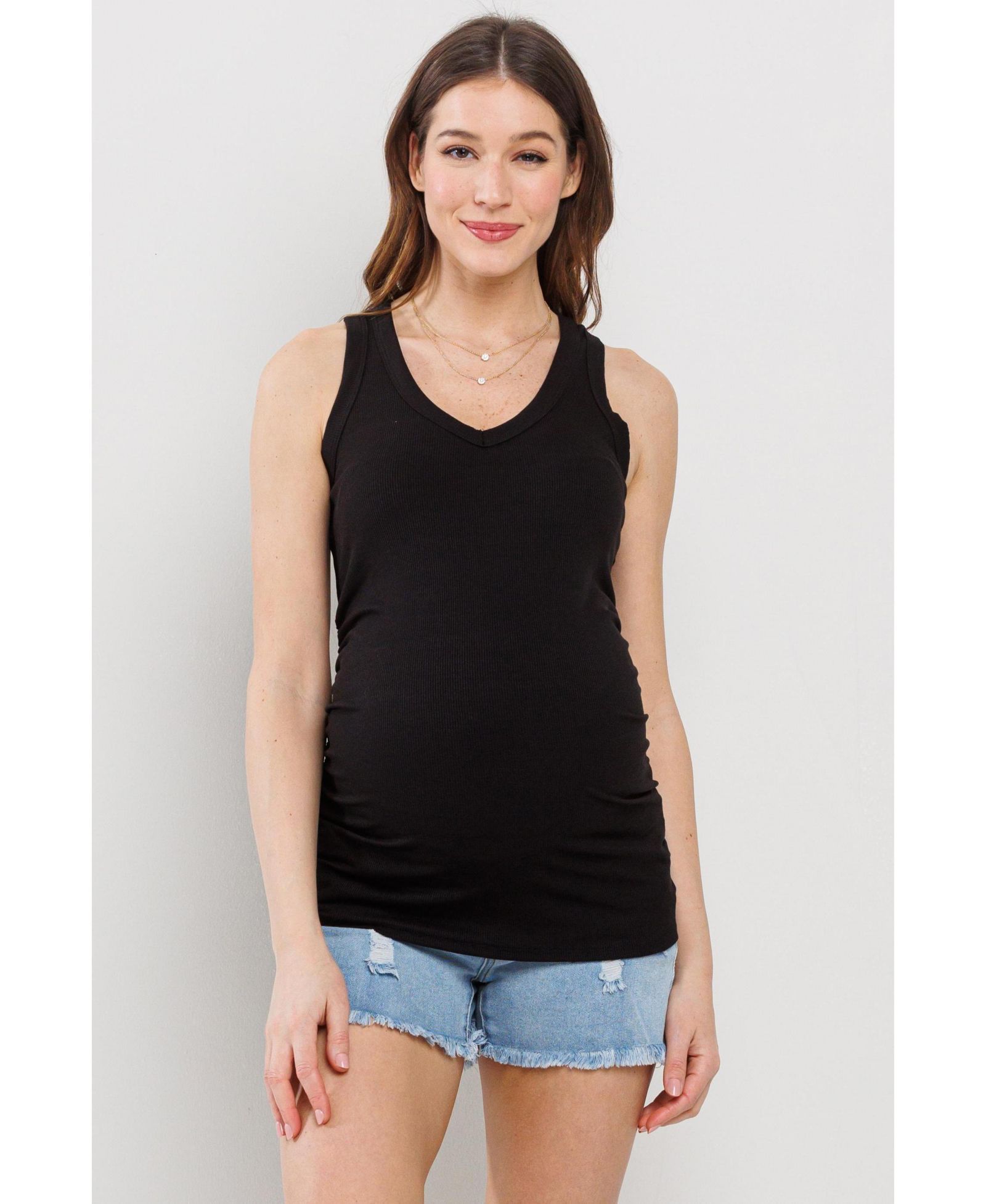 Женский топ Hello Miz Maternity Side Ruched Ribbed Tank