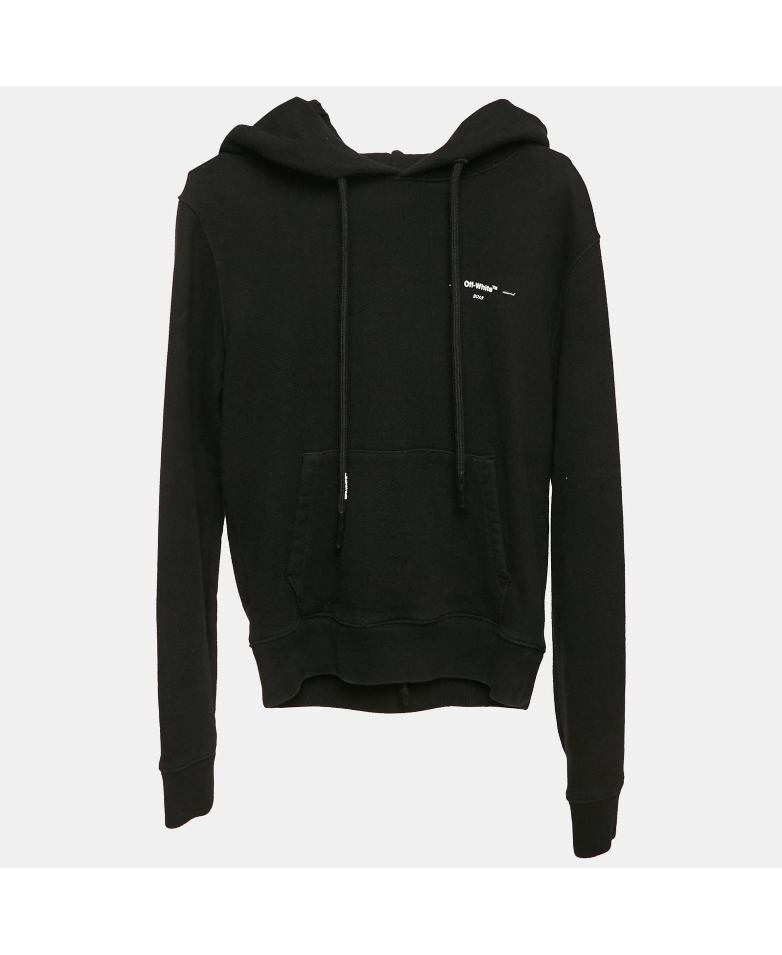 Мужское худи Pre-Owned Off-White из хлопкового трикотажа с аппликацией