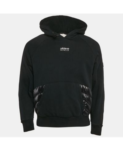 Мужское худи Pre-Owned Moncler X Adidas Black Cotton Knit Puffer Trim