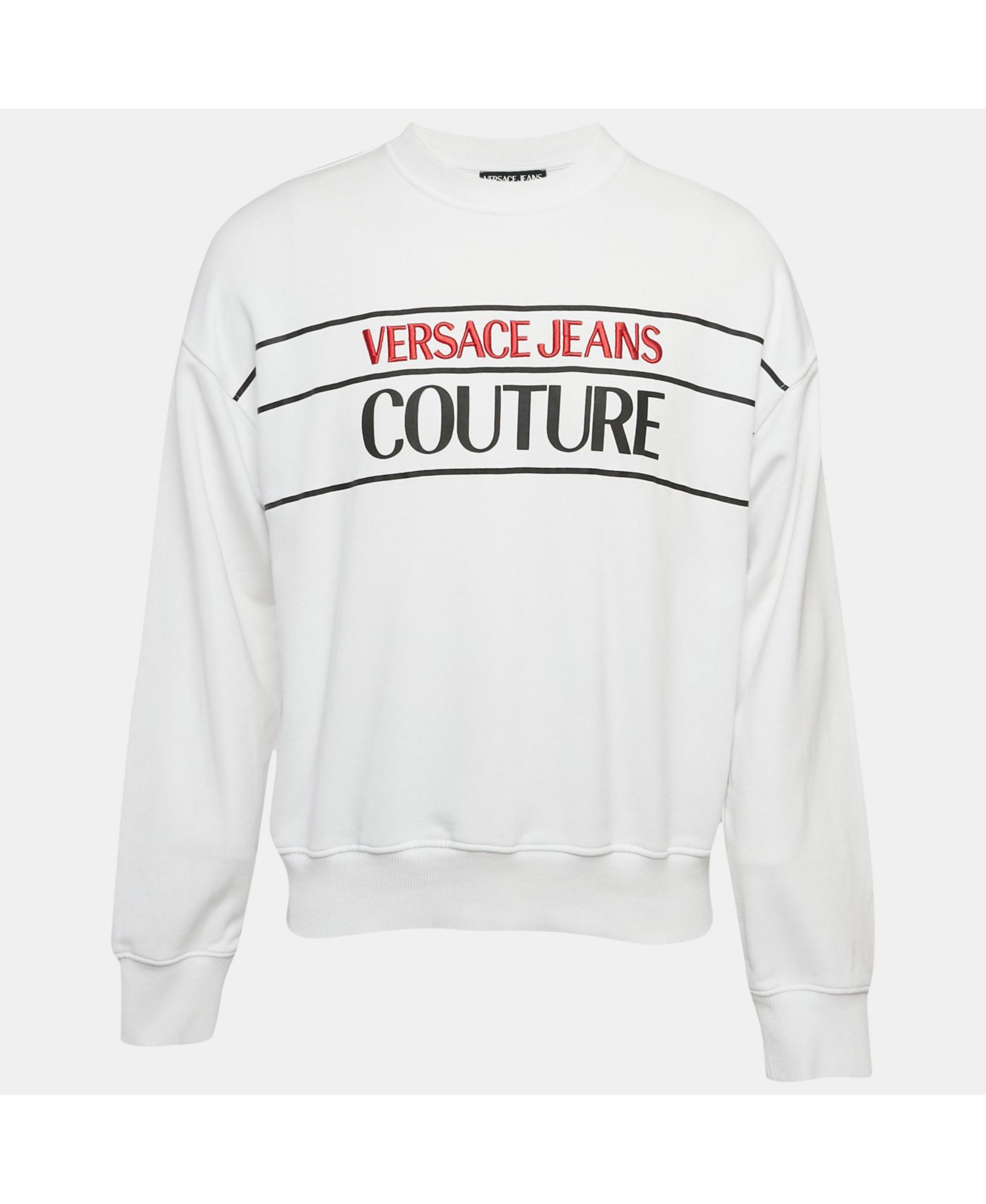 Свитшот Versace Men's Jeans Couture White Logo Embroidery Cotton Pre-Owned