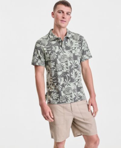 Мужская рубашка-поло Sun + Stone Cotton Palm-Print