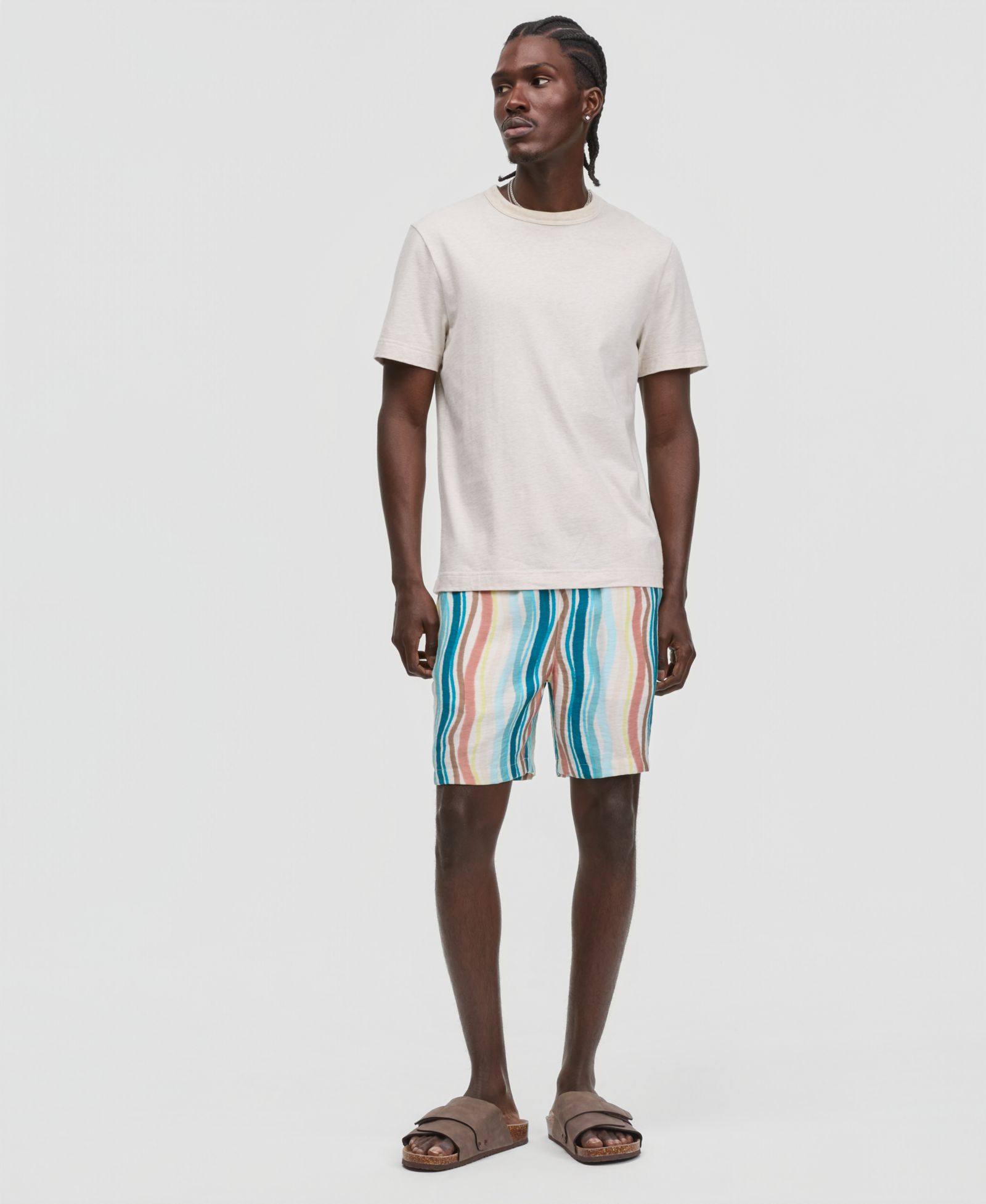 Mode of One Men's Wave Stripe 6.5" Drawstring Shorts, Macy's Exclusive