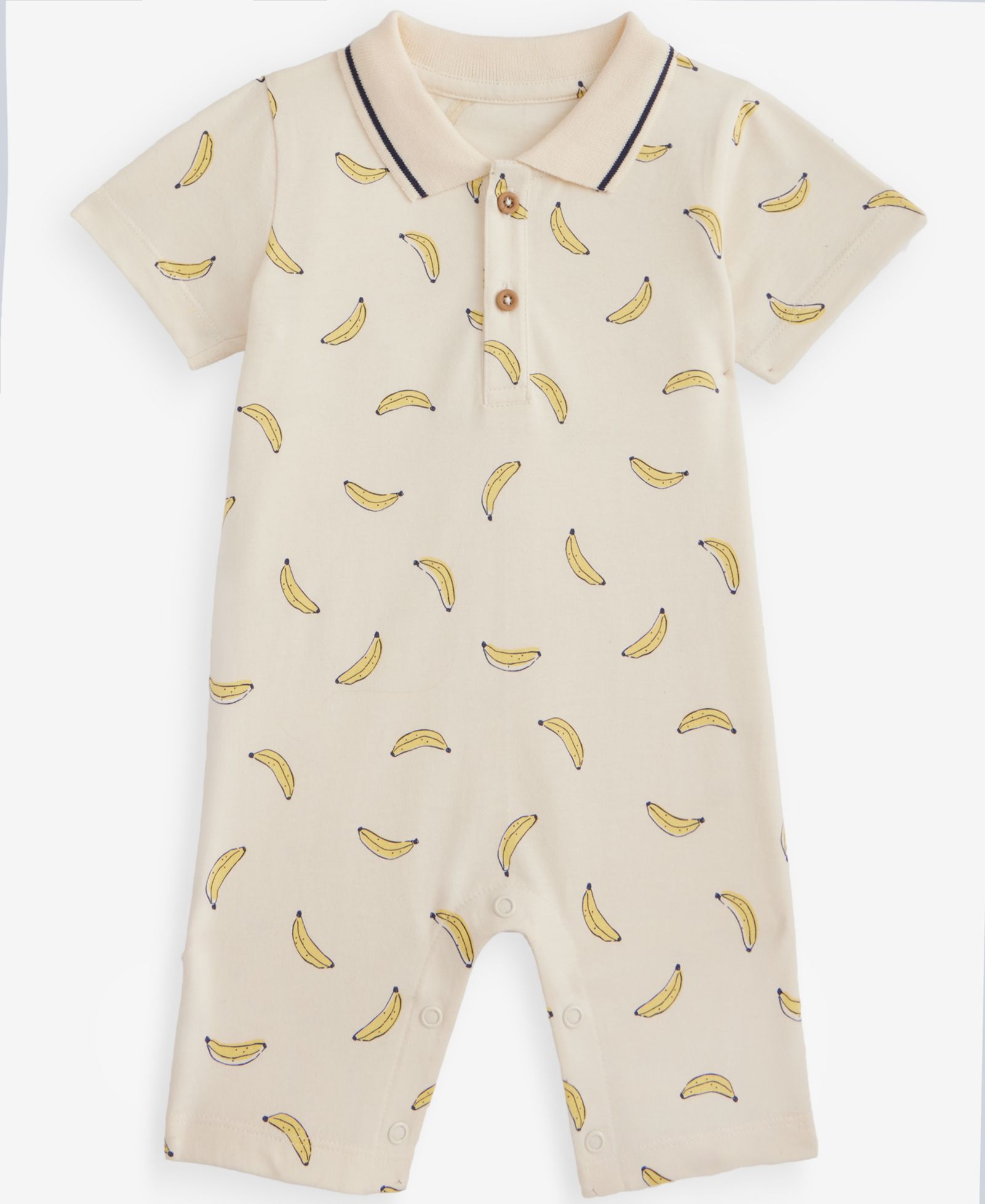 First Impressions Детский хлопковый комбинезон с принтом бананов 0M-24M