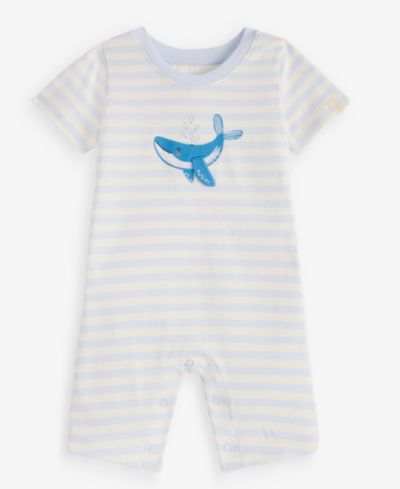First Impressions Детский хлопковый комбинезон с полоской кит 0M-24M