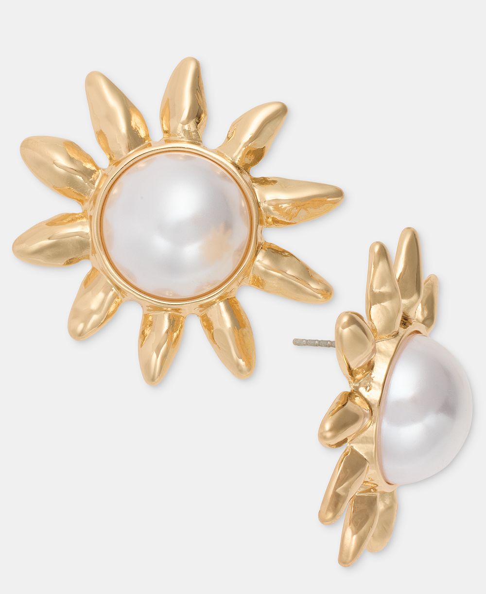 Серьги On 34th Imitation Pearl Sun Button