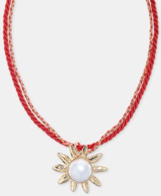 Подвеска On 34th Imitation Pearl Sun Double Cord, 16" + 2" extender
