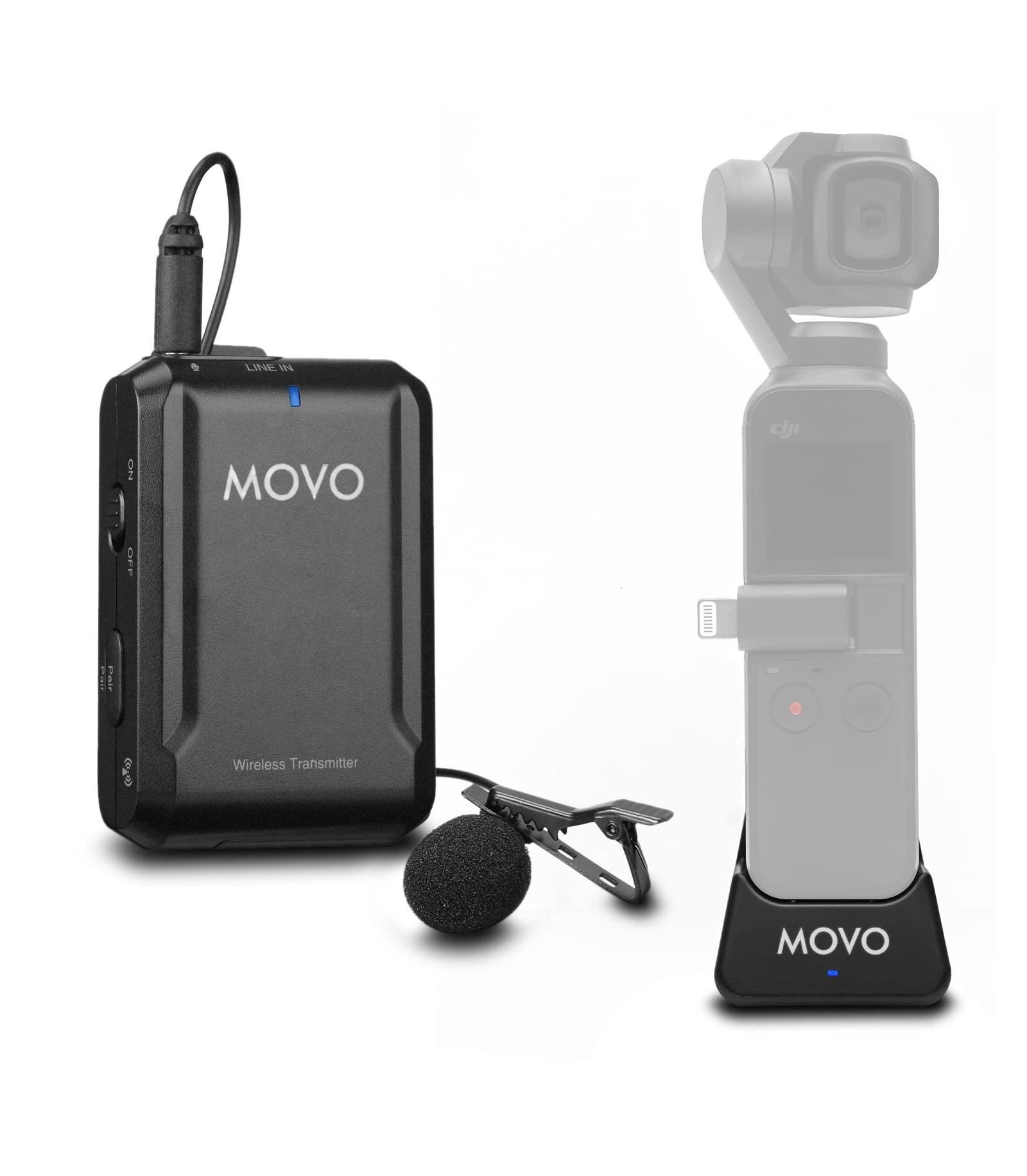Беспроводной петличный микрофон Movo Edge-OP для Osmo Pocket 1 и 2
