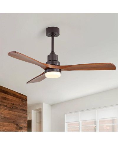 Sofucor 52-inch Modern Brown 3-Blade Ceiling Fan with Remote Control and Light Kit