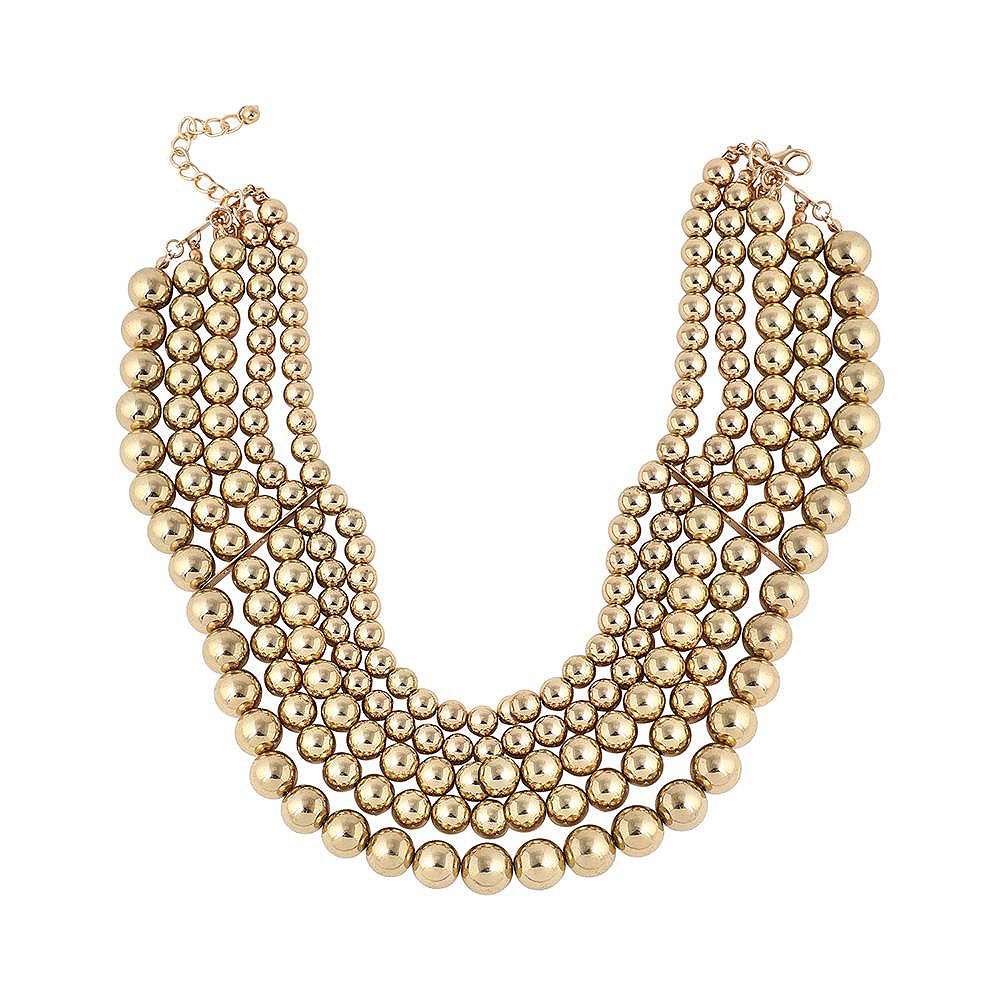 SOHI Женское ожерелье Gold Metallic Beaded Cluster