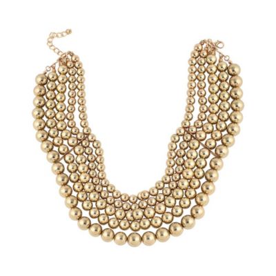 SOHI Женское ожерелье Gold Metallic Beaded Cluster