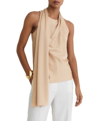 REISS Women's Taylor Scarf Detail Top