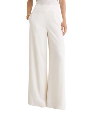 REISS Women's Clover Wide-Leg Mid-Rise Trousers