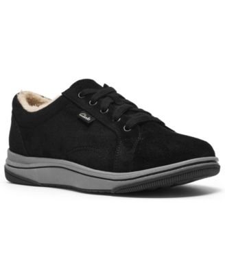 Clarks Women's Breeze Warm Suede Faux Fur Sneakers