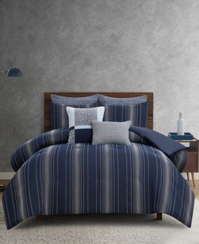 Perry Ellis Harper Striped 3-Pc. Comforter Set, Full/Queen