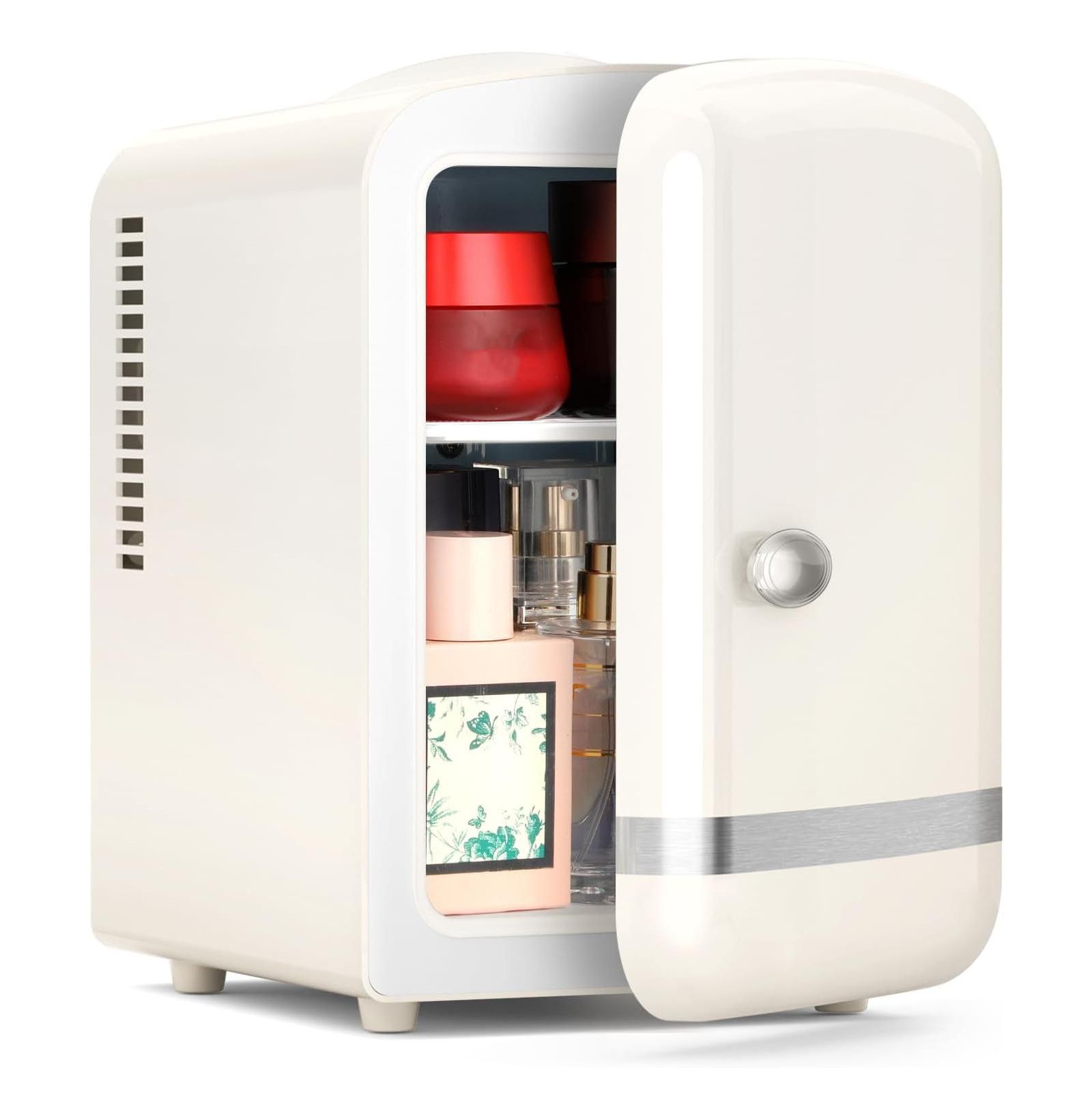COWSAR Retro Mini Fridge, 4L Compact Refrigerator for Skincare
