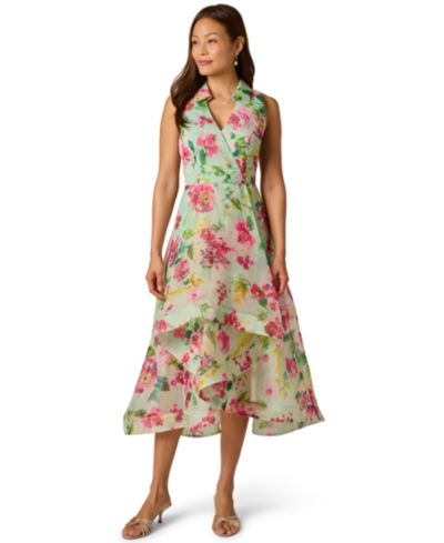Adrianna Papell Women’s Printed High-Low Midi Dress