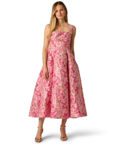 Adrianna Papell Women's Square Neck Border Gown