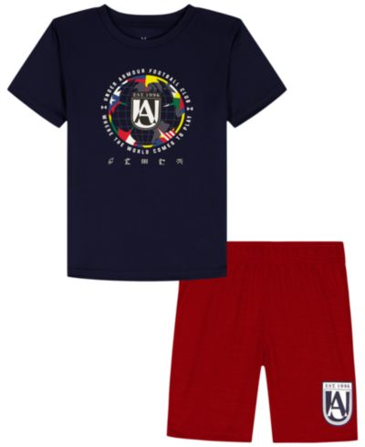 Under Armour Boys' 2T-7 Crewneck T-Shirt and Performance Shorts, 2-Piece Set