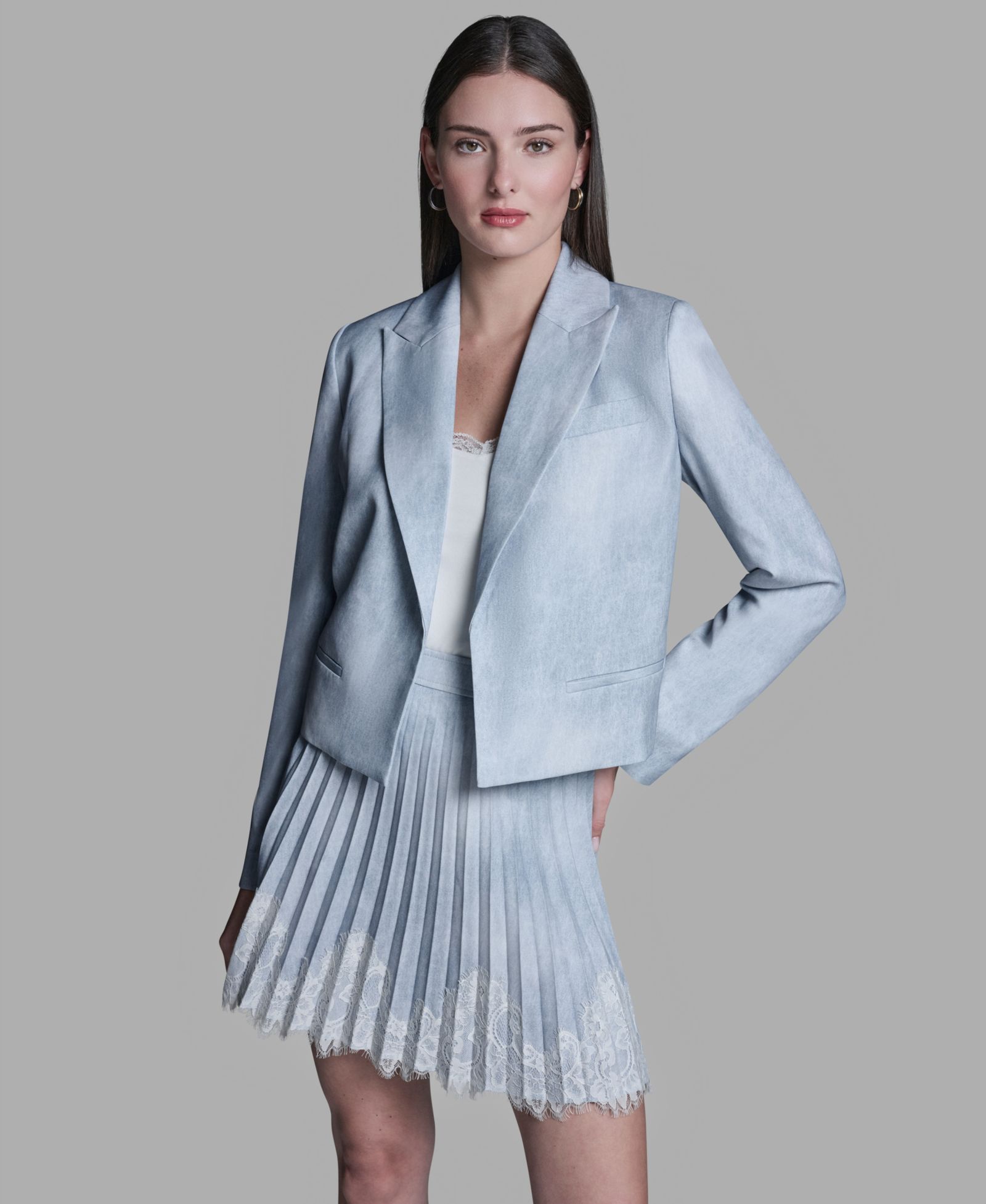 BCBG Women's Printed Open-Front Jacket