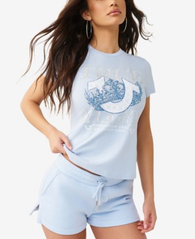 True Religion Женская футболка Classic Crew Neck с кристаллами