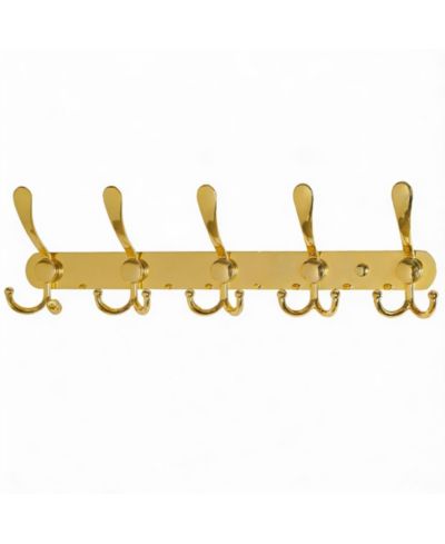 Настенная стойка YIGII Heavy Duty с 5 крючками, золотой цвет