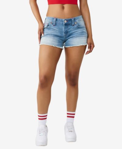 True Religion Женские джинсовые шорты Joey Low-Rise Super T-Flap