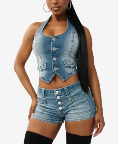 Жилет True Religion Women's Scoop Neck Denim Corset Top