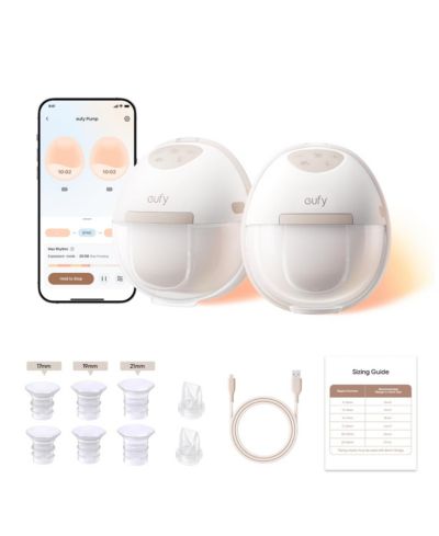 Портативный молокоотсос eufy Baby Heated Breast Pump E20, Hands Free In Bra, HeatFlow Tech, 3 Heat Levels, App Control, Hospital Grade, Leakproof, Quiet