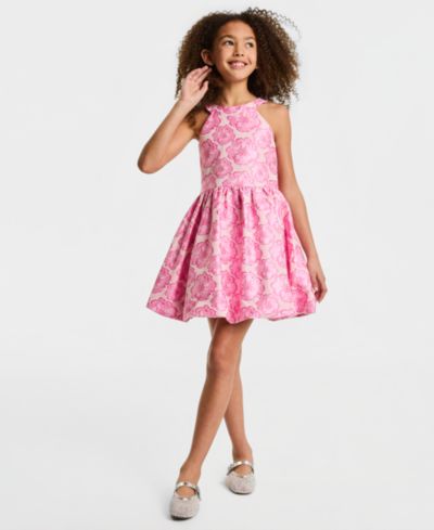 Платье Rare Editions Girls' 7-16 Floral Jacquard Halter Sleeveless