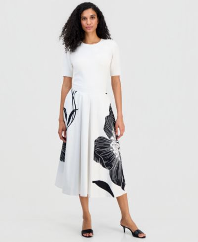 T Tahari Women's Flared Midi Skirt