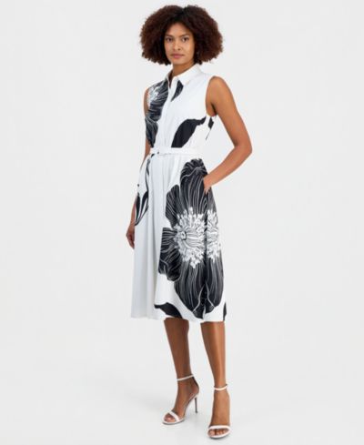 Женское платье T Tahari Sleeveless Belted Fit & Flare