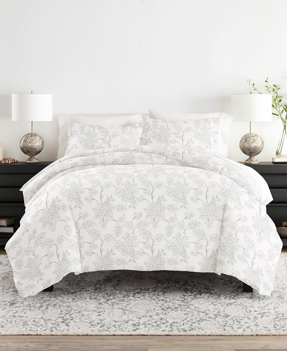 ienjoy Home Floral Pattern 2 Piece Duvet Cover Set, Twin/Twin XL