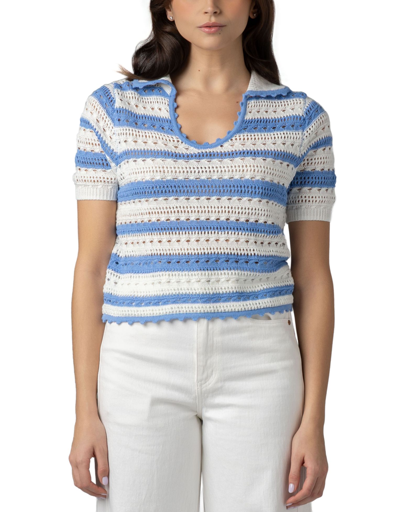 BLANK NYC Women's V-Neck Polo Shirt